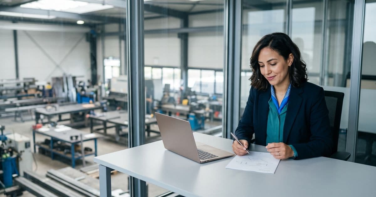 Un acheteur vérifie les mentions obligatoires d'une facture fournisseur au poste de réception d'une PME industrielle au Maroc