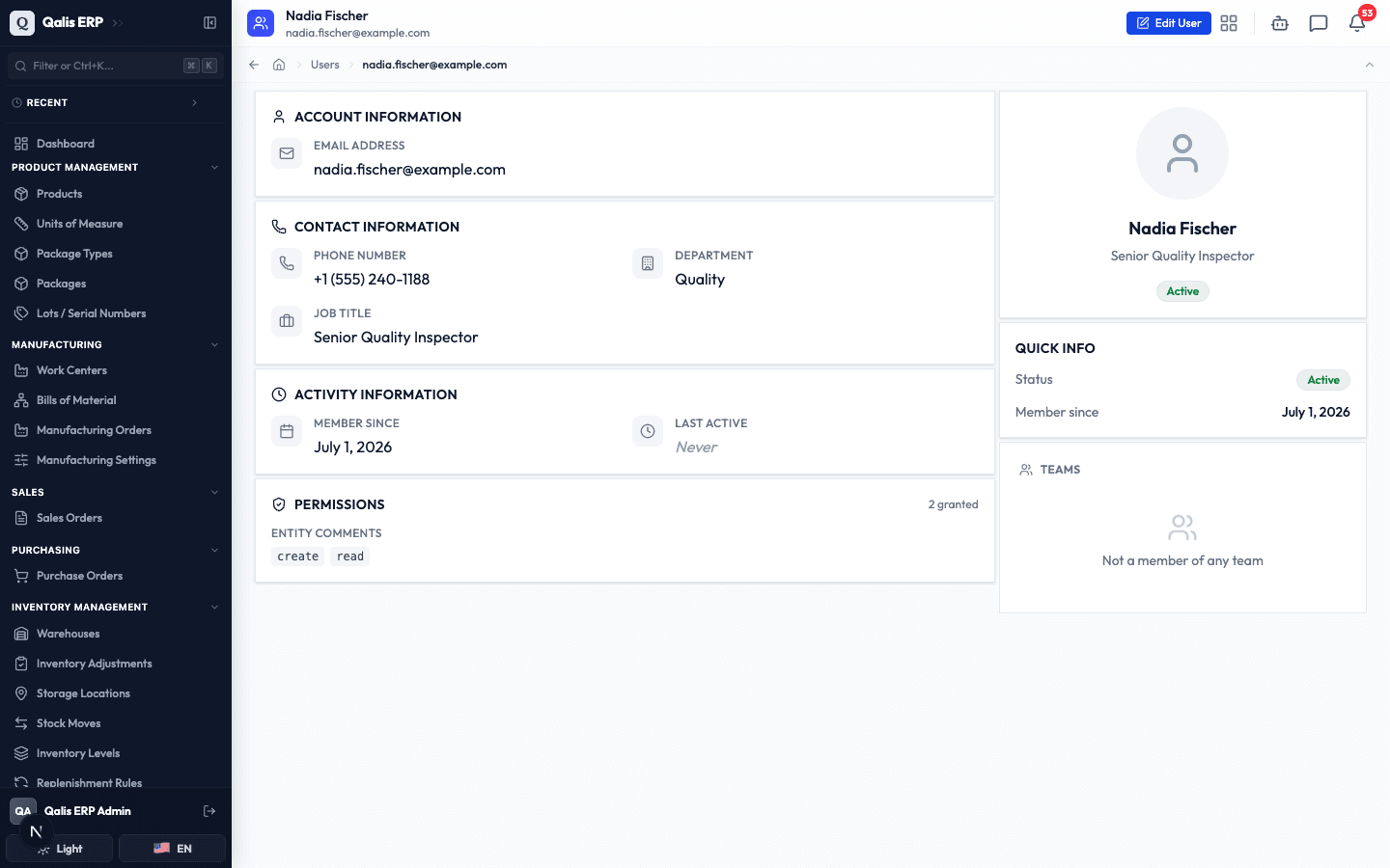 The details page after editing, now showing the updated job title