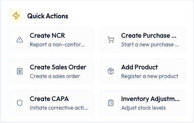 The Quick Actions shortcuts