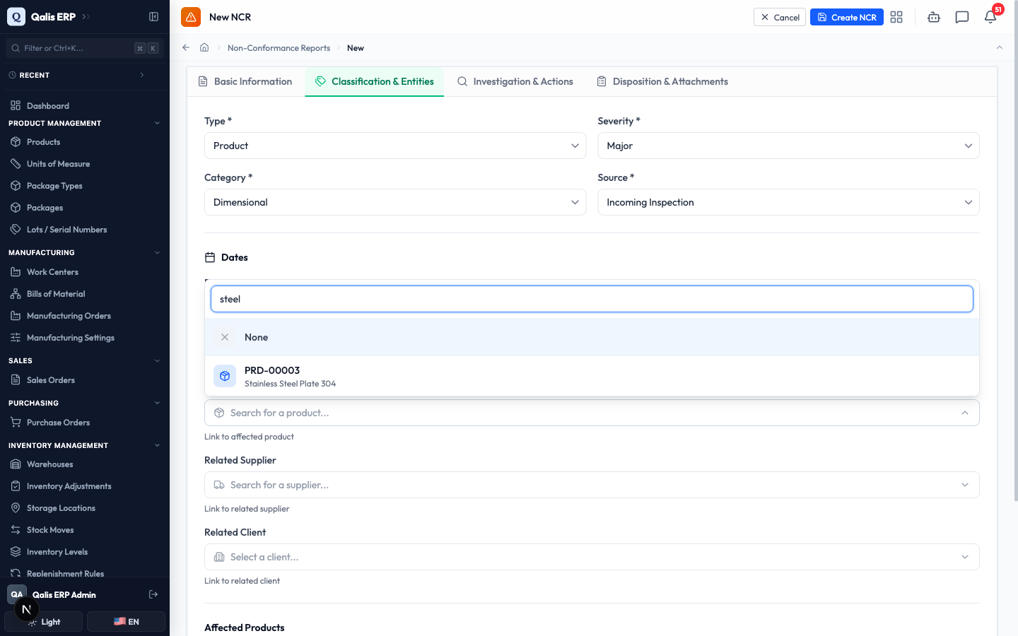 Searching the Related Product picker, which filters the product list as you type